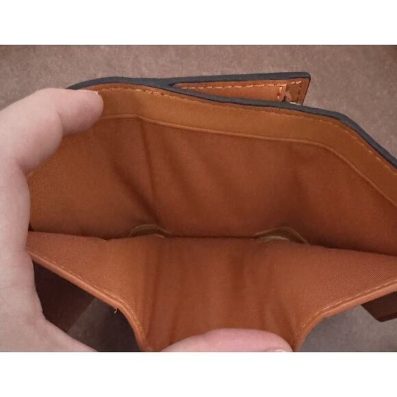 Coach Cu914 Smooth Leather Micro Wallet Washed Orange Croc Embossed NWT $218 - Picture 7 of 7